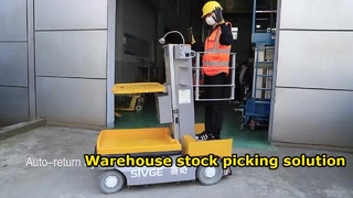 One Man lift Electric Aerial Work Platform Picker Order For Warehouse