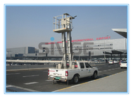 Hydraulic Vertical Aerial Work Platform Aluminium Alloy Double Mast For Airports